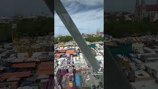 shorts Frühlingsfest München 2024 Blick auf den Festplatz und die Fahrgeschäfte vom Riesenrad [upl. by Anerak]