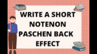 WRITE A SHORT NOTENON PASCHEN BACK EFFECT mdu kuk gju physics msc net physicsclass [upl. by Analim]