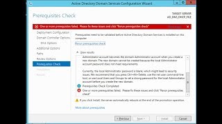 one or more prerequisites failed please fix these issues and click active directory configuration [upl. by Socher902]