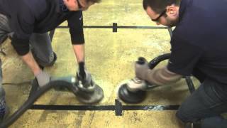 Diamabrush 7quot concrete hand tool vs cupwheel side by side [upl. by Ellehsyt]