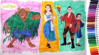 NEW BEAUTY AND THE BEAST Movie 2017 Characters Coloring Pages  Speed Coloring Video for Kids [upl. by Erreipnaej]