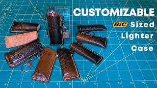 Genuine Leather Lighter Case Keychain DIY Tutorial for BIC Sized Lighters [upl. by Dnaltruoc973]