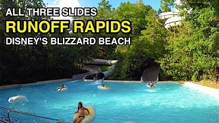 4K Runoff Rapids  3 Unique Tube Slides  Blizzard Beach Orlando FL [upl. by Niwdog]