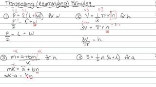 Transposing Formulae [upl. by Aryaz]