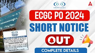 ECGC PO 2024 Notification  ECGC PO Notification Out  Complete Details [upl. by Llenrap231]