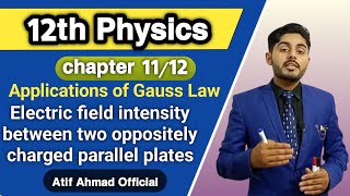 Application of gauss law class 12  Electric field intensity between opposite charge plates class 12 [upl. by Lonier]