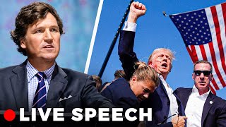 Tucker Responds to Trump Assassination Attempt and JD Vance for VP  Milwaukee WI Speech [upl. by Sonafets401]