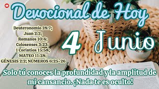 Devocional de hoy 4 Junio  Devocionales cristianos  Devocionales diarios  Devocional [upl. by Anayik564]