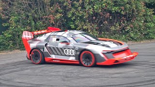 Ken Block’s Audi S1 Hoonitron Quattro Gymkhana Burnouts amp Accelerations  FOS Goodwood 2023 [upl. by Antons]