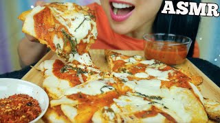 ASMR HOMEMADE TWO LAYER CHEESY PEPPERONI PIZZA EATING SOUNDS NO TALKING  SASASMR [upl. by Aidualk]