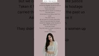 Jennie  Woman up new rap lyrics 🔥✨shorts jennie blackpink [upl. by Hedva]