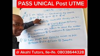 UNICAL English Language Post UTME Past Questions and Answers Solved by Akahi Tutors Ileife [upl. by Lyj613]