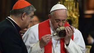 San Gennaro’s blood never liquefied until Pope Francis kiss [upl. by Wawro949]