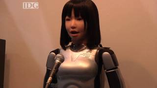 CEATEC The HRP4C robot sings a song with Yamahas Vocaloid [upl. by Suivatnad]