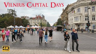 Vilnius Capital Days Walking tour 4K [upl. by Nomrej]