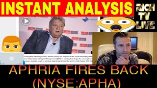 Aphria CEO Vic Neufeld fires back at shortsellers vows our side of the story NYSE APHA [upl. by Chellman]