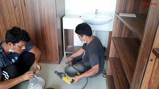 DIY Lavatory Cabinet Paano Gumawa ng Cabinet sa Lababo Paano Magkabit ng Concealed Hinges [upl. by Blisse]