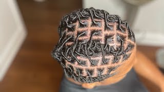 Starter loc Retwist  First Retwist  how to style locs  barrel rolls tutorial [upl. by Asnerek366]