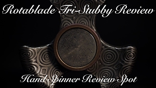 Rotablade Tri Stubby  Review Featuring Damasteel Hand Fidget Spinner [upl. by Anivlis]