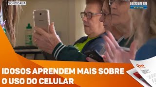 Idosos aprendem mais sobre o uso do celular  TV SOROCABASBT [upl. by Brine337]