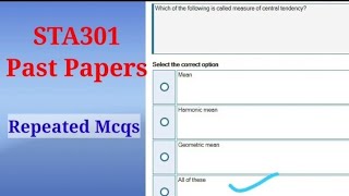 sta301 sta301pastpapers sta301midterm STA301 midterm preparation [upl. by Kaile]