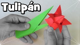 Flor de Papel  Tulipán Origami [upl. by Allis514]