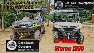 Kawasaki Mule PROFXT 1000 Rides the trails with a Cf Moto Uforce 1000 at BMB OffRoad [upl. by Zetnod437]