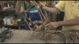 Part 6 Visit to Buckaroo Leather Assembling Leather Headstall [upl. by Nanci]