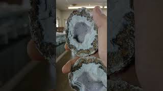 This Geode Is SPICY geodes crystals gems agate amethyst hematite rocks nature science [upl. by Enehs]