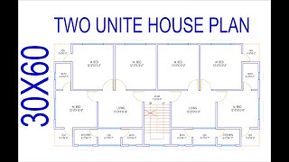 HOUSE PLAN DESIGN  EP 18  1800 SQUARE FEET TWOUNIT HOUSE PLAN  LAYOUT PLAN [upl. by Elauqsap]