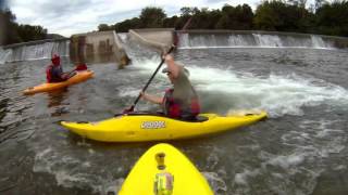 Kayaking the Ardeche Glissieres weir slide [upl. by Glimp]