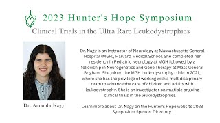 Clinical Trials in the Ultra Rare Leukodystrophies by Dr Amanda Nagy [upl. by Notyrb]