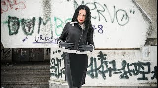 BLACK LEATHER GLOVES BLACK LEATHER LEGGINS AND LEATHER JACKET  Winter Fashion [upl. by Petrie]