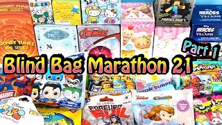 Surprise Blind Bag Marathon 21  Part1  Sofia the First Kidrobot Tokidoki Hello Kitty and MORE [upl. by Artinad]