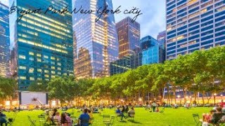 Bryant Park New York A Beautiful View Of They Manhattan Skyline Including The Empire State Building [upl. by Yank]