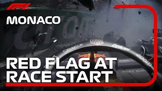 Huge Crash At The Race Start  2024 Monaco Grand Prix [upl. by Ettenav983]