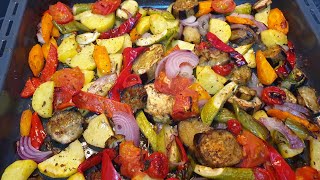 Perime te stines ne furre te shendetshme  Oven Roasted Spring Vegetables Recipe [upl. by Nyletac]