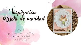 ¡¡INSPIRACIÓN TARJETA NAVIDAD con sello de ALUA CID 🌲coloreo con Acuarela y lápices de madera [upl. by Marela]