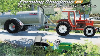 FS19Rôleplay Solo RP MA VIE DAGRICULTEUR 8Les Vaches Lisier le Renault le ToToTondeuse JD😉😀 [upl. by Aubine]