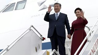 Chinese President Xi Jinping arrives in France for state visit  AFP [upl. by Eneleoj]