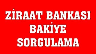 Ziraat Bankası Bakiye Sorgulama [upl. by Hplodnar]