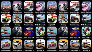 Rush Rally 3 Traffic Rider Most Wanted Cosmic Challenge Asphalt 8 Racing Rebel Racing [upl. by Aubrette]