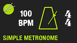 100BPM 44 Visual Metronome  Click Track  Beginner Drums [upl. by Odnalro]