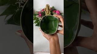 Banana leaf cups  DIY bananaleavesecofriendlycups papercups cups prasad shorts craftideas [upl. by Otrebliw368]