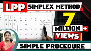 LPP usingSIMPLEX METHODsimple Steps with solved problemin Operations Researchby kauserwise [upl. by Mishaan400]