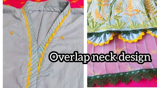 Overlap Neck Design Tutorial  Overlap V Neck Cutting amp StitchingChinese Collar Piping Neck [upl. by Koser106]