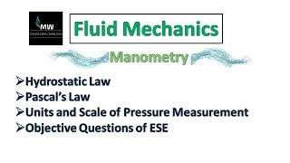 F3 ManometryI  Fluid Mechanics  Based on IESGATEPSU syllabus Hindi [upl. by Ashil]