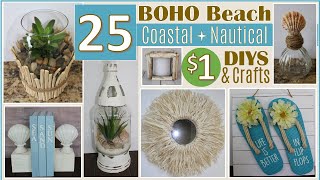 25 DOLLAR TREE DIY BOHO BEACH  COASTAL amp NAUTICAL DECOR DIYS  5 🌞NEW🌞 CRAFTS [upl. by Airres]