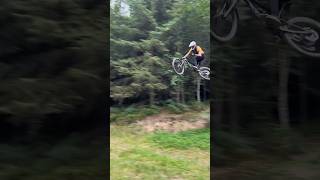 FLYING OVER THIS ROAD GAP But the second jump is even Bigger What a feeling mtb jump [upl. by Grous574]