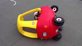 Little Tikes Cozy Coupe Car Crash  Rollover HUGE [upl. by Inami]